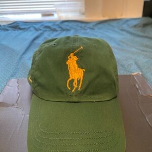 Ralph Lauren Green Baseball Cap with Yellow Pony Logo